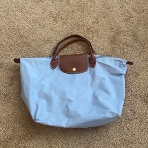 Baby blue longchamp tote
